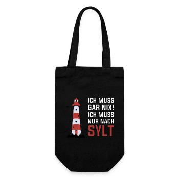 Je n’ai rien à faire, je dois juste aller au phare de Sylt - Sac à bouteille - noir - Devant