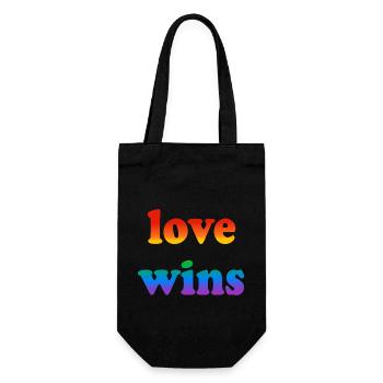 Love wins - Gift Bag for Bottles - black - Front
