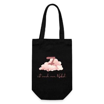 Wolke 7 - Geschenkbeutel für Flaschen - Schwarz - Vorne
