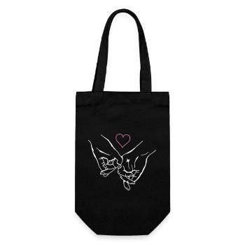 Hands Holding Love Heart - Gift Bag for Bottles - black - Front