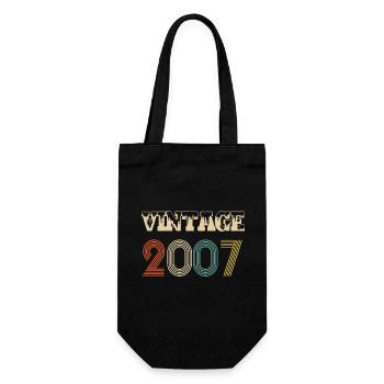 2007 Vintage Vintage Retro Birthday - Original - Gift Bag for Bottles - black - Front