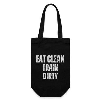 Eat Clean Train Dirty Gym Design - Gift Bag for Bottles - black - Front