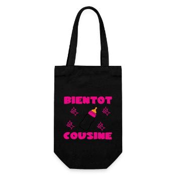 SOON TO BE A COUSIN - Gift Bag for Bottles - black - Front