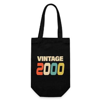 2000 Vintage Retro Classic 2000 - Gift Bag for Bottles - black - Front