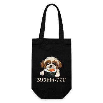 Sushi Tzu Shih Tzu Dog Funny Sushi Design - Gift Bag for Bottles - black - Front