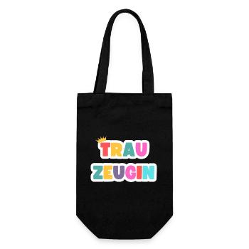 Team Braut-Trauzeugin! Personalisierbar - Geschenkbeutel für Flaschen - Schwarz - Vorne