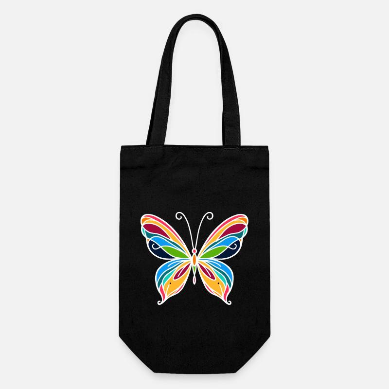 Schmetterling - Geschenkbeutel für Flaschen - Schwarz