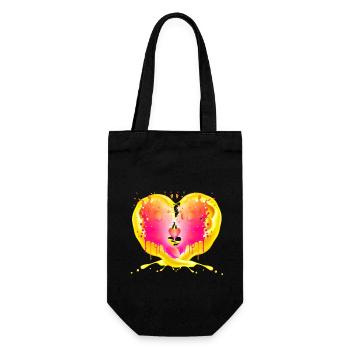 Heart behind flames - Gift Bag for Bottles - black - Front
