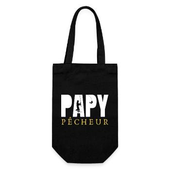 FISHERMAN GRANDPA 1 - Gift Bag for Bottles - black - Front