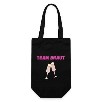 TEAM BRAUT - Geschenkbeutel für Flaschen - Schwarz - Vorne