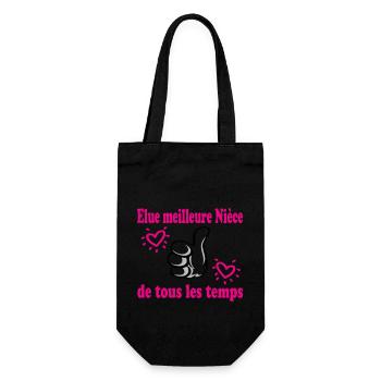 Voted best niece OF ALL TIME - Gift Bag for Bottles - black - Front
