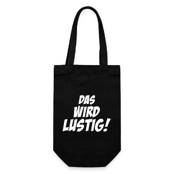 das wird lustig - Geschenkbeutel für Flaschen - Schwarz - Vorne