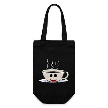 Good Morning Coffee Caffeine Coffee Mug Friendly - Gift Bag for Bottles - black - Front