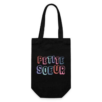 Kleine Schwester - Neugeborenes - Geschenkbeutel für Flaschen - Schwarz - Vorne