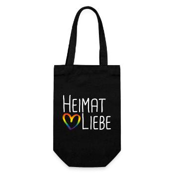 Heimatliebe Regenbogenherz - Geschenkbeutel für Flaschen - Schwarz - Vorne