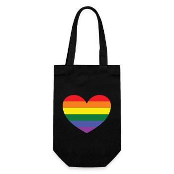 RAINBOW HEART - Geschenkbeutel für Flaschen - Schwarz - Vorne