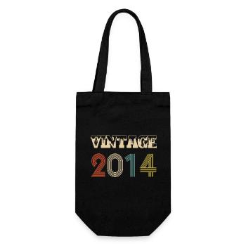 2014 Vintage Vintage Retro Birthday - Original - Gift Bag for Bottles - black - Front