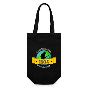 50th Birthday Rocking this planet since 07/1974 - Gift Bag for Bottles - black - Front