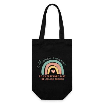 Thank you nanny for teaching me so many pretty things - Gift Bag for Bottles - black - Front