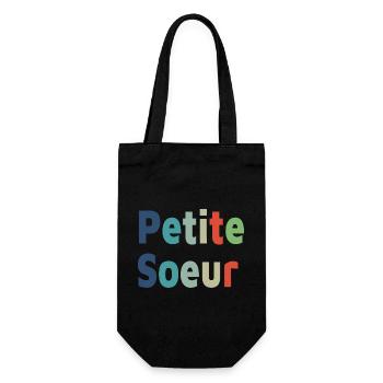 Birth, little sister, daughter - Gift Bag for Bottles - black - Front