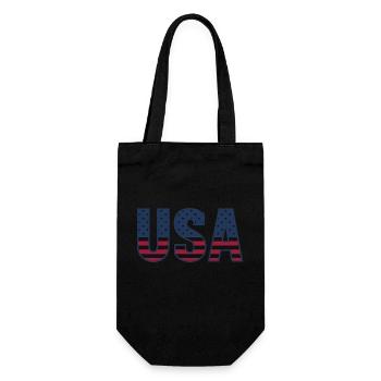 USA T-Shirt - American Flag Letters - Gift Bag for Bottles - black - Front