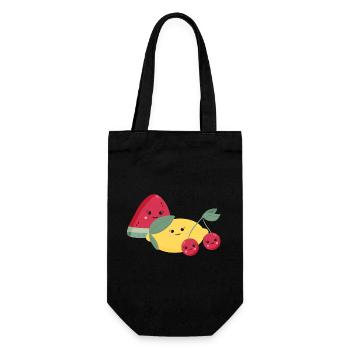 Pastèque, citron et cerises - Sac à bouteille - noir - Devant