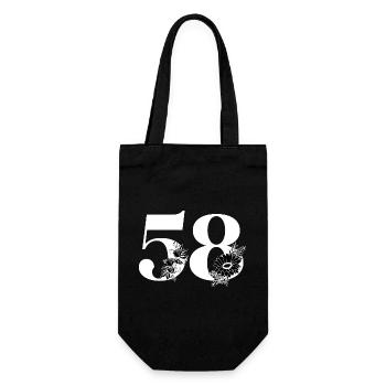 Numéro 58 floral noir - 58e anniversaire floral - Sac à bouteille - noir - Devant