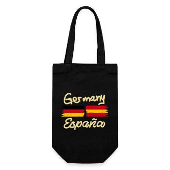 Deutschland Spanien Fahne vintage style - Geschenkbeutel für Flaschen - Schwarz - Vorne