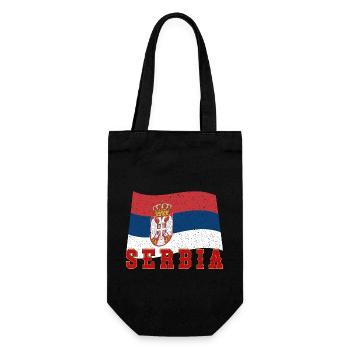 Serbien Herkunft Heimat Liebe Adler National Balka - Geschenkbeutel für Flaschen - Schwarz - Vorne