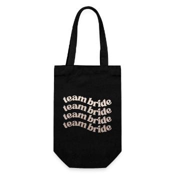 Team Bride groovy design bachelorette party JGA - Geschenkbeutel für Flaschen - Schwarz - Vorne