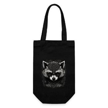 Raccoon Art - Gift Bag for Bottles - black - Front
