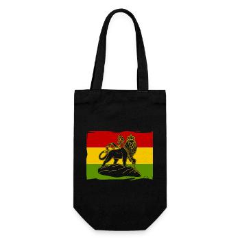 Reggae Afrika Löwe von Juda Judah Rastafari Rasta - Geschenkbeutel für Flaschen - Schwarz - Vorne
