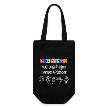 Erzieherin aus unzähligen kleinen Gründen - Geschenkbeutel für Flaschen - Schwarz - Vorne