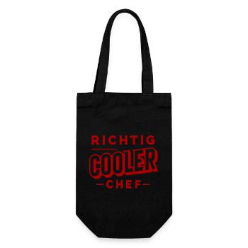 Richtig cooler Chef - Geschenkbeutel für Flaschen - Schwarz - Vorne