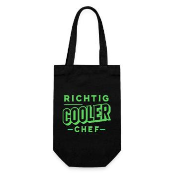 Richtig cooler Chef - Geschenkbeutel für Flaschen - Schwarz - Vorne