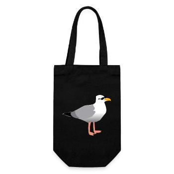cool seagull - Gift Bag for Bottles - black - Front
