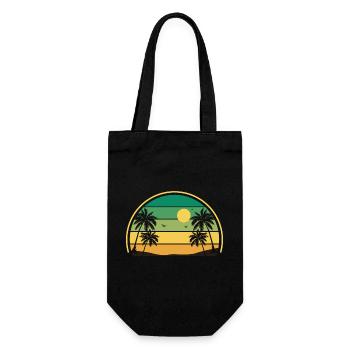 Retro Summer Sunset - Gift Bag for Bottles - black - Front