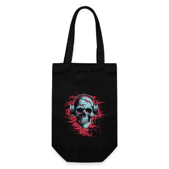 Zombie Schädel Disc Jockey - Geschenkbeutel für Flaschen - Schwarz - Vorne