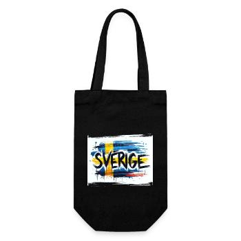 Sverige Sweden Schweden Lettrage avec drapeau - Sac à bouteille - noir - Devant