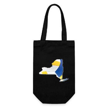 New York (United States) | real volleyball | Map - Gift Bag for Bottles - black - Front