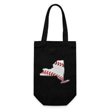 New York (USA) | echter Baseball | Landkarte - Geschenkbeutel für Flaschen - Schwarz - Vorne