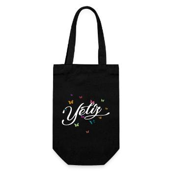 YELIZ - Nom de fille avec des papillons colorés - Sac à bouteille - noir - Devant