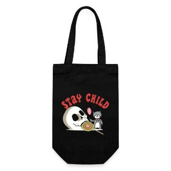 Kind bleiben humor Totenkopf liebe - Geschenkbeutel für Flaschen - Schwarz - Vorne