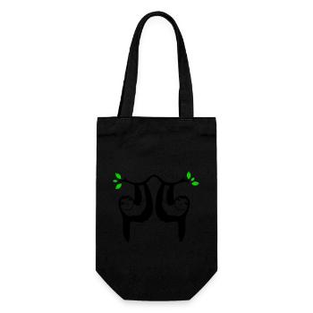 faultiere 02 - Geschenkbeutel für Flaschen - Schwarz - Vorne