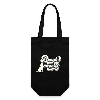 Beagle mom dog owner retro style - Gift Bag for Bottles - black - Front