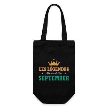 The Legends are born in September - Gift Bag for Bottles - black - Front