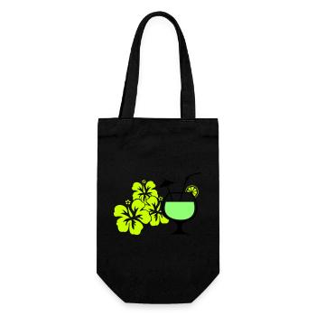 Hawaiian Flowers - Gift Bag for Bottles - black - Front