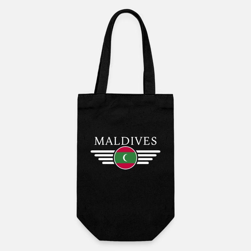 J’aime les Maldives, T-shirt design de style élégance - Sac à bouteille - noir