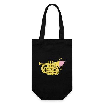 Oiseau trompette - Sac à bouteille - noir - Devant