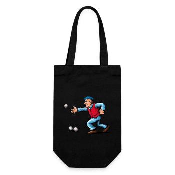 Franzose spielt Petanque für einen Petanque - Geschenkbeutel für Flaschen - Schwarz - Vorne
